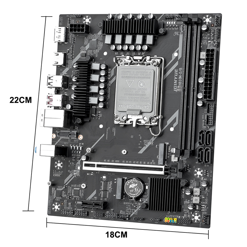 Lga1851 Gaming Motherboard - Placa-Mãe para PC Gamer JGINYUE H810M-D/B