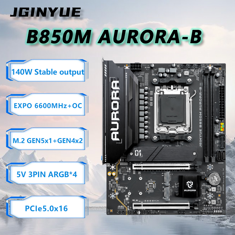 JGINYUE B850M AURORA-B Nova pl - Am5 Micro Atx Pcie 5.0 Motherboard avaliação e preço