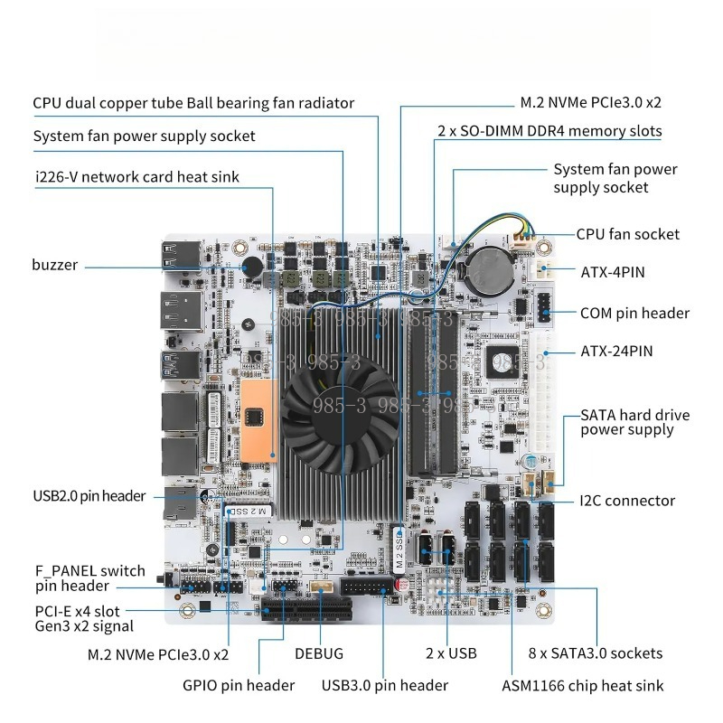 Placa-mãe Mini-ITX M11 NAS bra - Mini Itx Dual 2.5G Nas Motherboard avaliação e preço